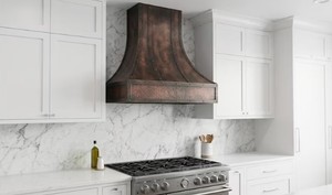 Hotte murale de cuisine ventilée en cuivre foncé martelé de haute qualité avec commande par bouton pour usage domestique - Product Image 6