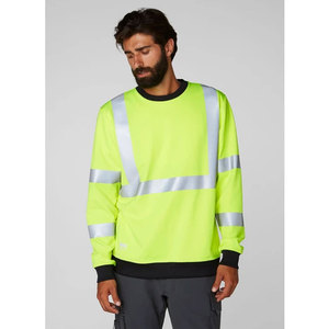 เสื้อสเวตเชิ้ตแขนยาวสีเหลืองแบบสะท้อนแสงสำหรับงานความปลอดภัย คอทรงโอ มองเห็นได้ชัดเจน - Product Image 3