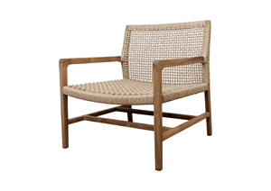 Silla de Comedor de Madera de Teca con Tejido de Cuerda, Sillón Resistente a la Intemperie, Muebles Modernos para Comedor, Jardín o Terraza - Product Image 4