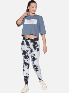 Pantalon de survêtement tie-dye pour femme, taille élastique avec cordon de serrage, décontracté, léger, en coton et élasthanne, idéal pour l'été - Product Image 4