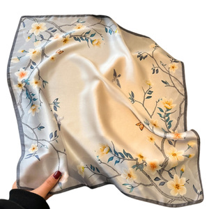 Luxury Lightweight 100% Silk Digital Printed <b>Scarfs</b> Square Silk Bandana Modern Custom Silk <b>Scarfs</b> Hijabs For <b>Women</b> - Product Image 1
