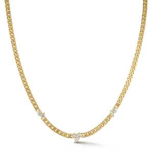 Miami Curb Cuban Chain <b>Necklace</b> Pear Marquise Round Cut Lab Grown Diamond Set Integrated Custom 14K 18K <b>Solid</b> Gold Wholesale B2B - Product Image 3