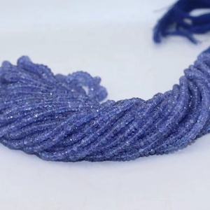 AAA Natural <b>Tanzanite</b> Faceted Rondelle Beads 3-4mm 16 Inches Royal Blue for Jewellery Making Indian Gem Store Customizable - Product Image 5