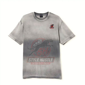 T-shirts Streetwear effet délavé, T-shirts respirants effet délavé, T-shirts personnalisés avec logo effet délavé - Product Image 4