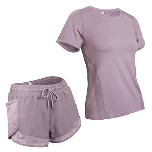 Ensemble 2 pièces décontracté personnalisé : T-shirt en maille respirante imprimé et short taille haute élastique en Spandex, séchage rapide, idéal pour le yoga et le printemps - Product Image 6