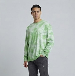 T-shirt à manches longues pour homme, effet délavé, vintage, coupe ample, col rond, en coton, style streetwear décontracté - Product Image 4