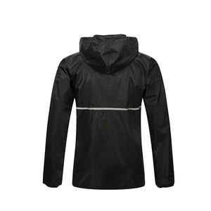 Men Waterproof <b>Rain</b> Suit Black Trench <b>Jacket</b> and Pants Set Stand Collar Regular Fit Outdoor Wear - Product Image 2