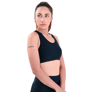 Soutien-gorge de sport noir pour femme, maintien élevé, asymétrique, pour yoga et fitness, printemps-été, respirant, séchage rapide, Spandex Nylon - Product Image 4