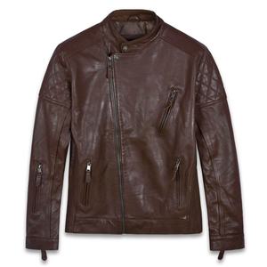 Chaqueta de Cuero Marrón para Hombre, Estilo Motero Vintage, Abrigo Clásico de Invierno, Prenda Exterior Elegante y Cómoda - Product Image 5