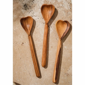 Handmade Heart Wood Spoon Decorative Long Handle <b>Coffee</b> Stirrer Unique Wedding Favors <b>Gift</b> Natural Solid Wood Kitchenware <b>Set</b> - Product Image 1