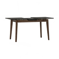 Table à manger rectangulaire moderne extensible, élégante et peu encombrante, finition noyer, pour petit appartement, salle à manger, 6 places