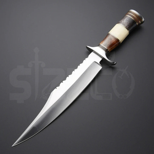 Cuchillo Bowie de Caza OEM Personalizado Hecho a Mano de Acero D2, con Mango de Hueso Teñido, Hoja Fija, para Camping, Aire Libre y EDC, con Funda de Cuero - Product Image 2