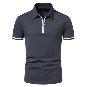 Polo à col zippé pour homme, rose, confortable, 100% coton, pour un usage décontracté, manches courtes, grandes tailles - Product Image 5