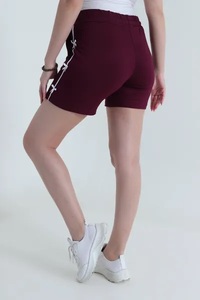 Shorts Deportivos Impermeables de Doble Capa Transpirables para Mujer, Ajuste Ajustable, Cintura Elástica, Lazos, Botones, Flores, Peluche Ligero - Product Image 3