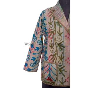 Veste Kantha tricotée ethnique été/hiver printemps, respirante, séchage rapide, écologique, vintage, décontractée pour les sorties - Product Image 2