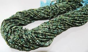 Cuentas facetadas de turquesa natural sin tratar, color azul, hebra de 13 pulgadas - Product Image 3