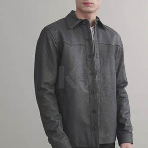 Chemises en cuir au design classique pour hommes, tissu doux et confortable, matière légère, adaptées au bureau et à un usage quotidien - Product Image 3