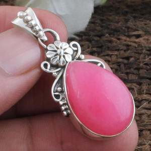 จี้หยกสีชมพูธรรมชาติ เงินแท้ 925 สร้อยคอหยกทำมือ เครื่องประดับหยกสำหรับผู้หญิง ของขวัญวันครบรอบ ขายส่ง - Product Image 2