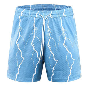 Pantalones Cortos de Baloncesto Personalizados 100% Poliéster, Tela de Lona Media Transpirable, Ecológicos, Casuales de Verano, con Entrepierna de 5 Pulgadas, Pantalones Cortos de Malla para Hombre - Product Image 5