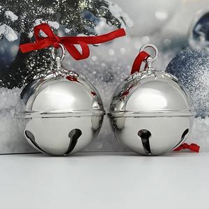 Alabanza Enterprises Adorno Colgante Clásico Art Deco de Metal con Forma de Campana para Árbol de Navidad, Hecho a Máquina, Acabado Plateado, Alta Calidad - Product Image 2