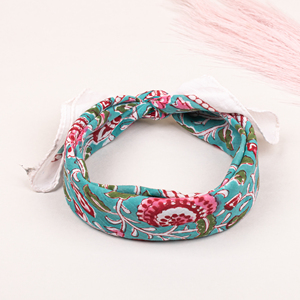 Pañuelo Cuadrado de Algodón Estampado a Mano Estilo Boho Vintage, Teñido Natural, Multifuncional, para la Cabeza, Estilo Vaquera, Venta al por Mayor - Product Image 1