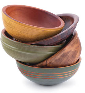 Fournitures de gros Bols naturels Vaisselle du matin Décor Bol en bois Finition peinte pour hôtel Petit-déjeuner Design Bols à savon - Product Image 2