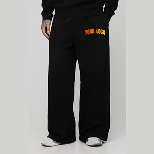 กางเกงขายาวทรงฮิปฮอปผ้าฝ้ายเฟรนช์เทอร์รี่ 100% ปรับแต่งได้ ไซส์ใหญ่ เอวกลาง มีเชือกผูก กระเป๋าข้าง สำหรับผู้ชาย ขายดี - Product Image 1