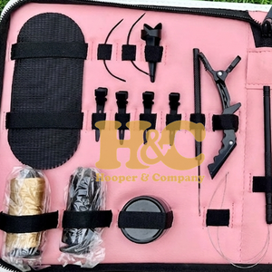 Top Quality Hair Extension Tool <b>Kit</b> Tape Plier Sustainable Loop Hair Clip <b>Beads</b> Comb Hair <b>Kit</b> Black Hair Extension <b>Kit</b> pink Case - Product Image 3