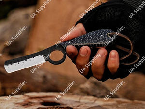 UA Supplies DIY OEM Couteau de coupe de taureau occidental professionnel en acier Damas, forgé à la main, de qualité industrielle, ultra-affûté, type rasoir, pour fermeurs - Product Image 5