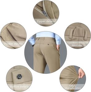Pantalones de Vestir Formales para Hombre Cortex, Corte Regular, Casuales, de Negocios, Frente Plano, Sin Arrugas, Cómodos, Elásticos, Profesionales - Product Image 1