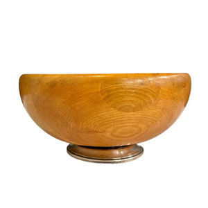 Natural Brown Wooden <b>Serving</b> <b>Bowls</b> With Metal Base for Multipurpose Kitchenware Tabletop Home & Hotels <b>Salad</b> <b>Serving</b> <b>Bowls</b> - Product Image 4