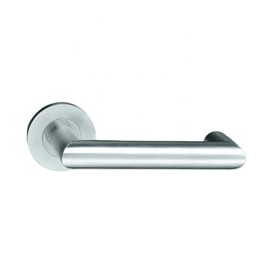 Modern L Type Lever Door Handle Rose Satin-finish Stainless Steel Brass Wood Alloy for Hotel Office Home Bedroom Entry - Product Image 1