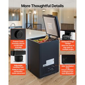 Compact 3.3 Cu.ft Chest <b>Freezer</b> Top Open Door Deep <b>Freezer</b> with 2 Removable Baskets Adjustable Temperature Household Use - Product Image 6