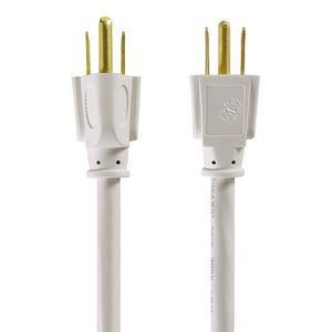 Rallonge extérieure blanche à prise unique de 25 pieds 16AWG avec cordons d'alimentation à 3 broches pour l'extérieur - Product Image 4