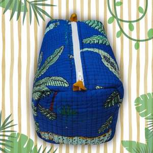 BLOCKPRINT ART - Juego de Bolsas de Aseo de Algodón 100% Estilo Tradicional, 3 Piezas Plegables, Multifuncionales, Resistentes al Polvo y Fáciles de Limpiar - Product Image 3