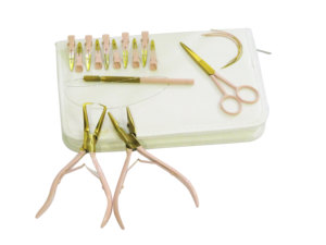 Hair Extension Application Kit with Tape Sealing Pliers Micro <b>Ring</b> Tool Hook Needle Threader <b>Clips</b> and Scissors - Product Image 3