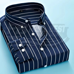Chemise décontractée pour homme à manches longues, coupe ajustée, imprimée, résistante aux plis, respirante, écologique, séchage rapide, coton biologique - Product Image 3