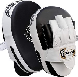 Farabi Cibles de frappe en cuir de vachette pour la boxe, le MMA et le Muay Thai, pour entraînement de coup de poing et de crochet, haute élasticité, vente en gros - Product Image 1