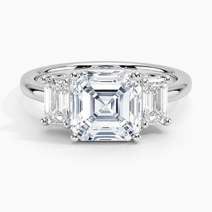 แหวน BOJ รุ่น 0136 ทรง Asscher Cut เงินแท้ 925 ประดับเพชร Luxe Rhiannon แบบหนามเตย แหวนเพชรเม็ดเดี่ยว 2 กะรัต สี D ความสะอาด VVS1 มอยส์ซาไนต์ GRA ลดราคา - Product Image 1