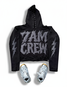 Unisex black Hoodie With puff Printed logo Regular Fit Cotton fleece washed oversized hoodie for men - Product Image 3