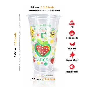 Custom Printing 22 Oz Polypropylene PP <b>Plastic</b> <b>Cup</b> Natural Tall Size for Juice made in Indonesia - Product Image 4