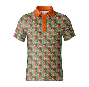 Camisa de Golf de Manga Corta para Hombre, con Botones, Logotipo Personalizado Bordado, Tejido de Poliéster de 180g, Secado Rápido, Transpirable, Informal - Product Image 5