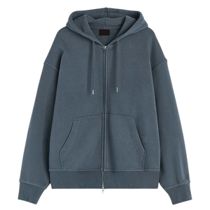 Sweat à capuche zippé pour homme, en mélange de coton et polaire brossée, tissu 300 GSM, coupe confortable, veste à capuche, fabrication OEM ODM - Product Image 2