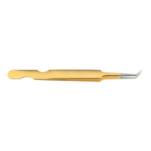 Pince à épiler de précision plaquée or à pointe lisse pour une application détaillée - Product Image 4