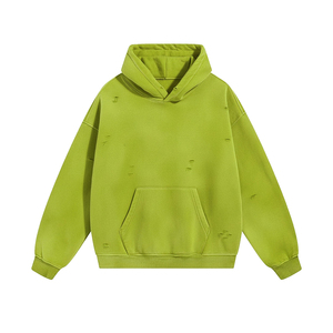 Sudadera con Capucha Desgastada para Hombre, Estilo Urbano, Suave y Duradera, Ajuste Casual - Product Image 1
