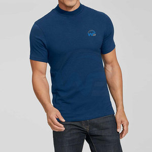 Camiseta de Cuello Alto Tejida Personalizada para Hombre, Algodón Suave, Manga Corta, Estilo Casual Moderno, Secado Rápido, Ecológica, Transpirable - Product Image 5
