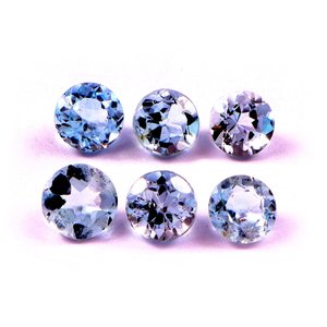 Lot en gros de pierres précieuses naturelles en aquamarine taillées et facettées, calibrées, qualité AAA++, certifiées par un tiers, pour la fabrication de bijoux, 6x6 mm - Product Image 1