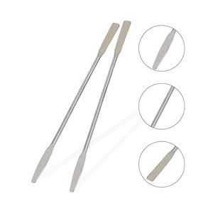 ชุดไม้พายแต่งหน้าสแตนเลสแบบมีลายสองด้าน พร้อมด้ามจับแบบมีร่อง สำหรับผสมรองพื้น เครื่องมือผสมเครื่องสำอางแบบมืออาชีพ - Product Image 3