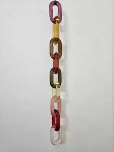 Artistic <b>Resin</b> Interlocking Chain <b>Sculpture</b> Multi Color Rectangular Links Casting Technique Home Decoration - Product Image 6