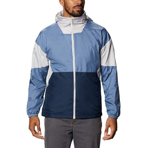 Veste coupe-vent à capuche pour homme, colorée, légère, imperméable, zippée, pour course à pied et sports de plein air, vente en gros OEM - Product Image 1